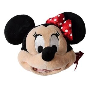 Disney Minnie Mouse Plush Coin Purse‎ Cosmetic Bag Red Polka Dot Bow